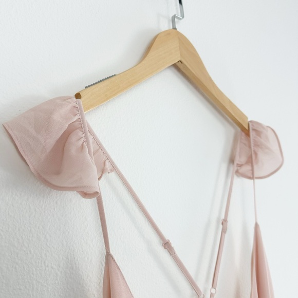 Lulus Here's to Us Blush Pink High-Low Wrap Dress‎ Size Large - Picture 9 of 16